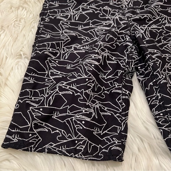 Old Navy Swim Trunks Black White Shark Print - Picture 3 of 11